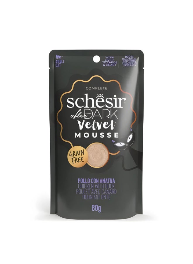 Schesir After Dark Velvet Mousse in Broth Wet Cat Food Variety Pack 960g (12x80g) | Grain Free High Protein Complete Adult Cat Meal with Organ Meat & Hydration Support - Image 4